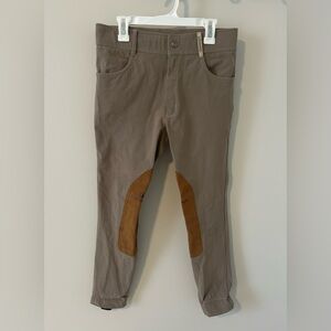 Romfh Child’s Knee Patch Equestrian Riding Breeches Girls Size 16 Tan Khaki